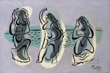 Tres mujeres al borde de una playa 1924 Pablo Picasso Pinturas al óleo